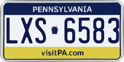 PA license plate LXS6583