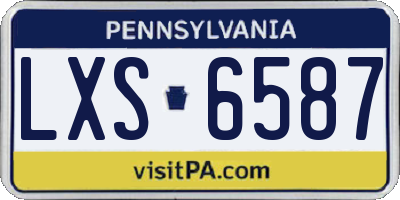 PA license plate LXS6587