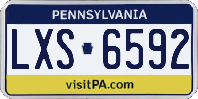 PA license plate LXS6592