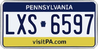 PA license plate LXS6597