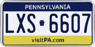 PA license plate LXS6607