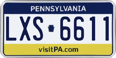 PA license plate LXS6611