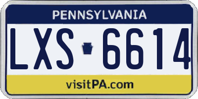 PA license plate LXS6614