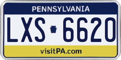 PA license plate LXS6620