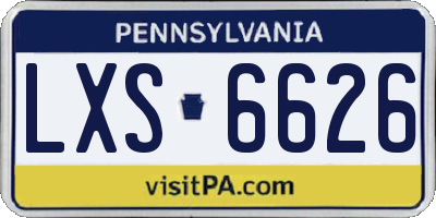 PA license plate LXS6626