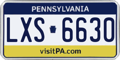 PA license plate LXS6630