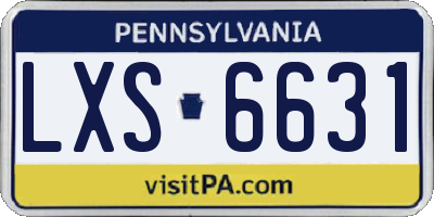 PA license plate LXS6631