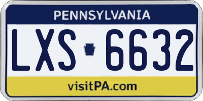PA license plate LXS6632