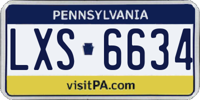 PA license plate LXS6634