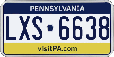PA license plate LXS6638