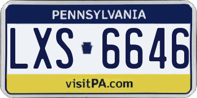 PA license plate LXS6646