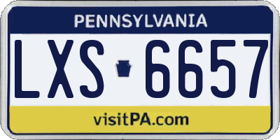 PA license plate LXS6657