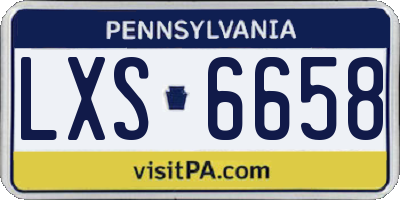 PA license plate LXS6658