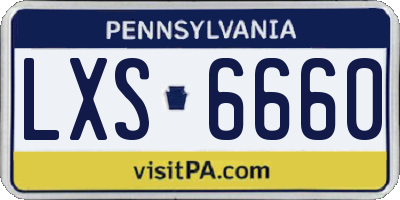 PA license plate LXS6660