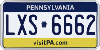 PA license plate LXS6662