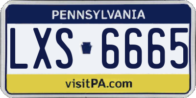 PA license plate LXS6665