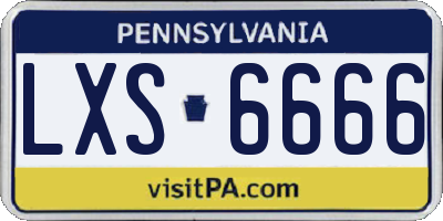 PA license plate LXS6666