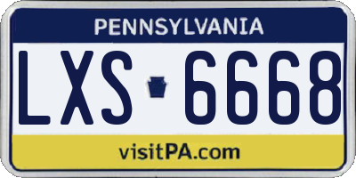 PA license plate LXS6668