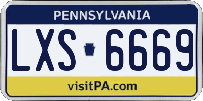 PA license plate LXS6669