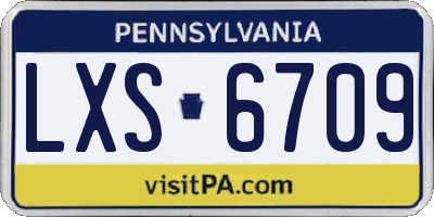 PA license plate LXS6709