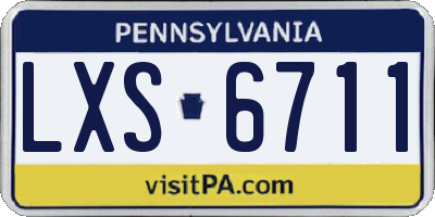 PA license plate LXS6711