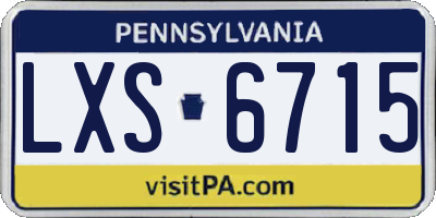 PA license plate LXS6715