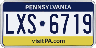 PA license plate LXS6719