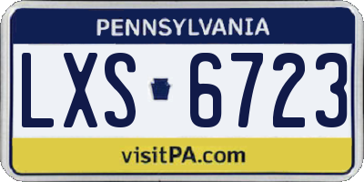 PA license plate LXS6723