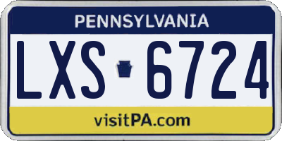 PA license plate LXS6724
