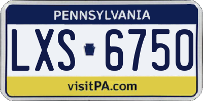 PA license plate LXS6750