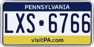 PA license plate LXS6766