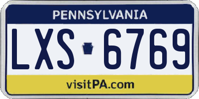 PA license plate LXS6769