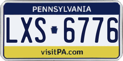 PA license plate LXS6776