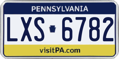 PA license plate LXS6782