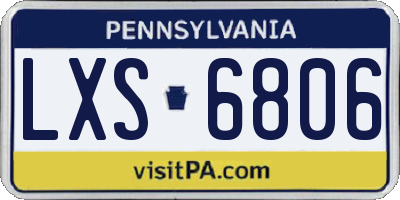 PA license plate LXS6806