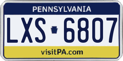 PA license plate LXS6807