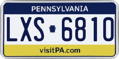 PA license plate LXS6810