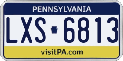 PA license plate LXS6813