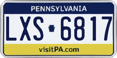 PA license plate LXS6817