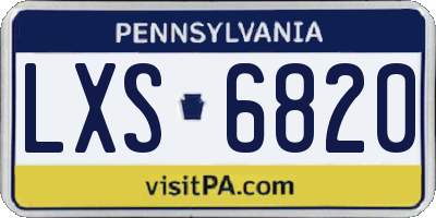 PA license plate LXS6820