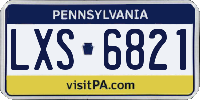 PA license plate LXS6821