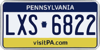 PA license plate LXS6822