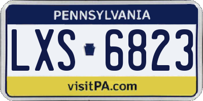 PA license plate LXS6823