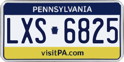 PA license plate LXS6825