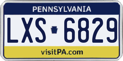 PA license plate LXS6829