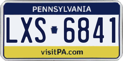 PA license plate LXS6841