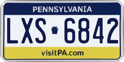 PA license plate LXS6842