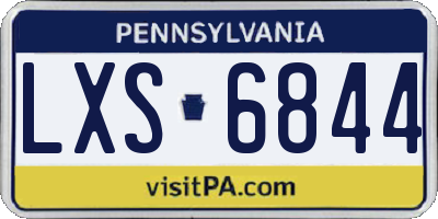 PA license plate LXS6844