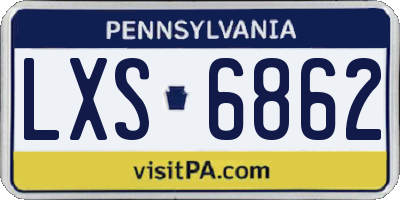 PA license plate LXS6862