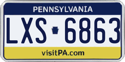 PA license plate LXS6863